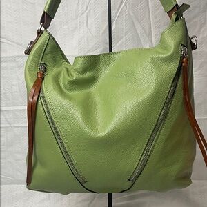 Nino Bossi - Green Leather Hobo Bag
